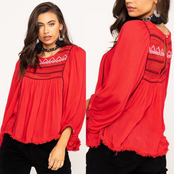 Free People / Cyprus Avenue Embroidered Top NWT